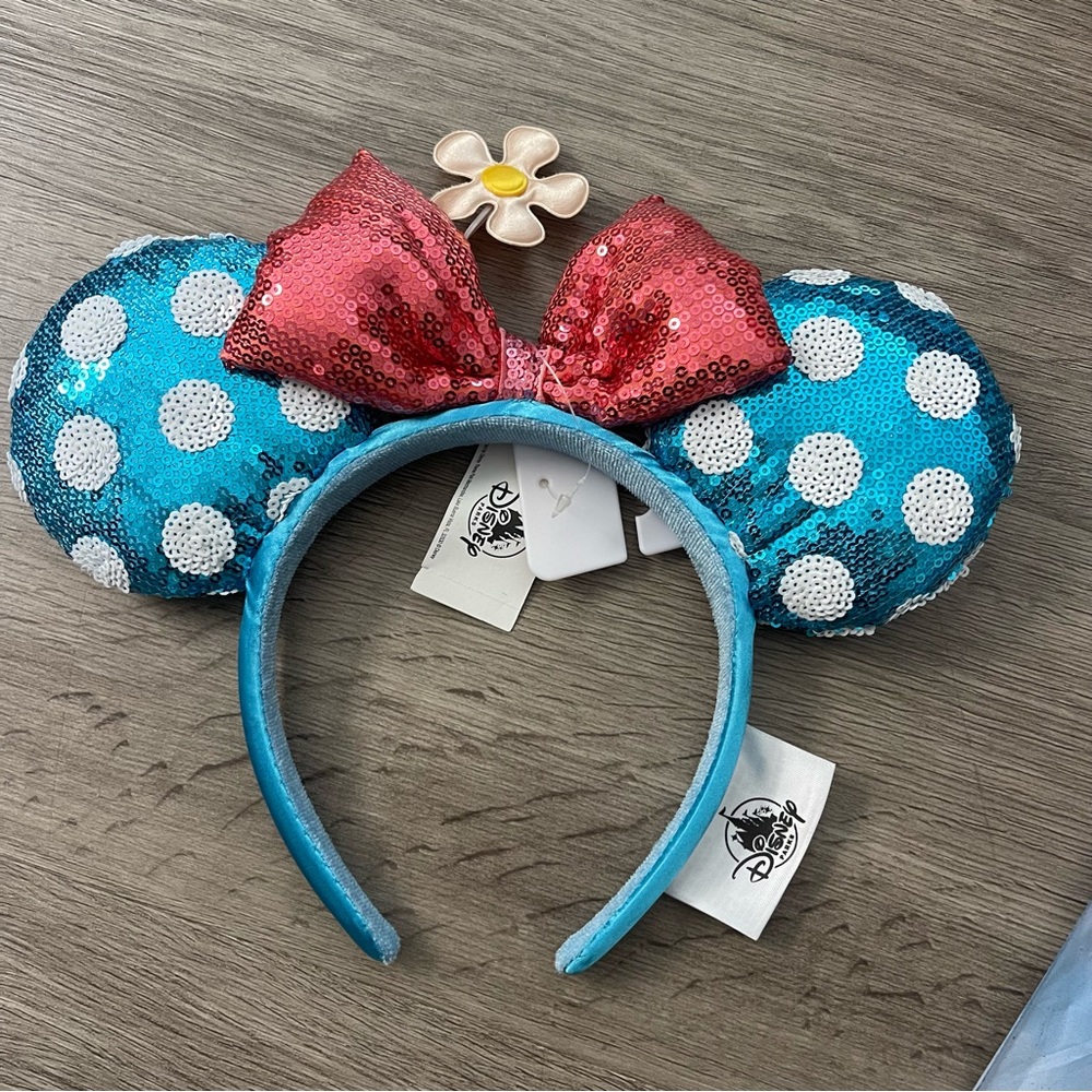 Disney Sparkling Blue Minnie Mouse Ears Headband